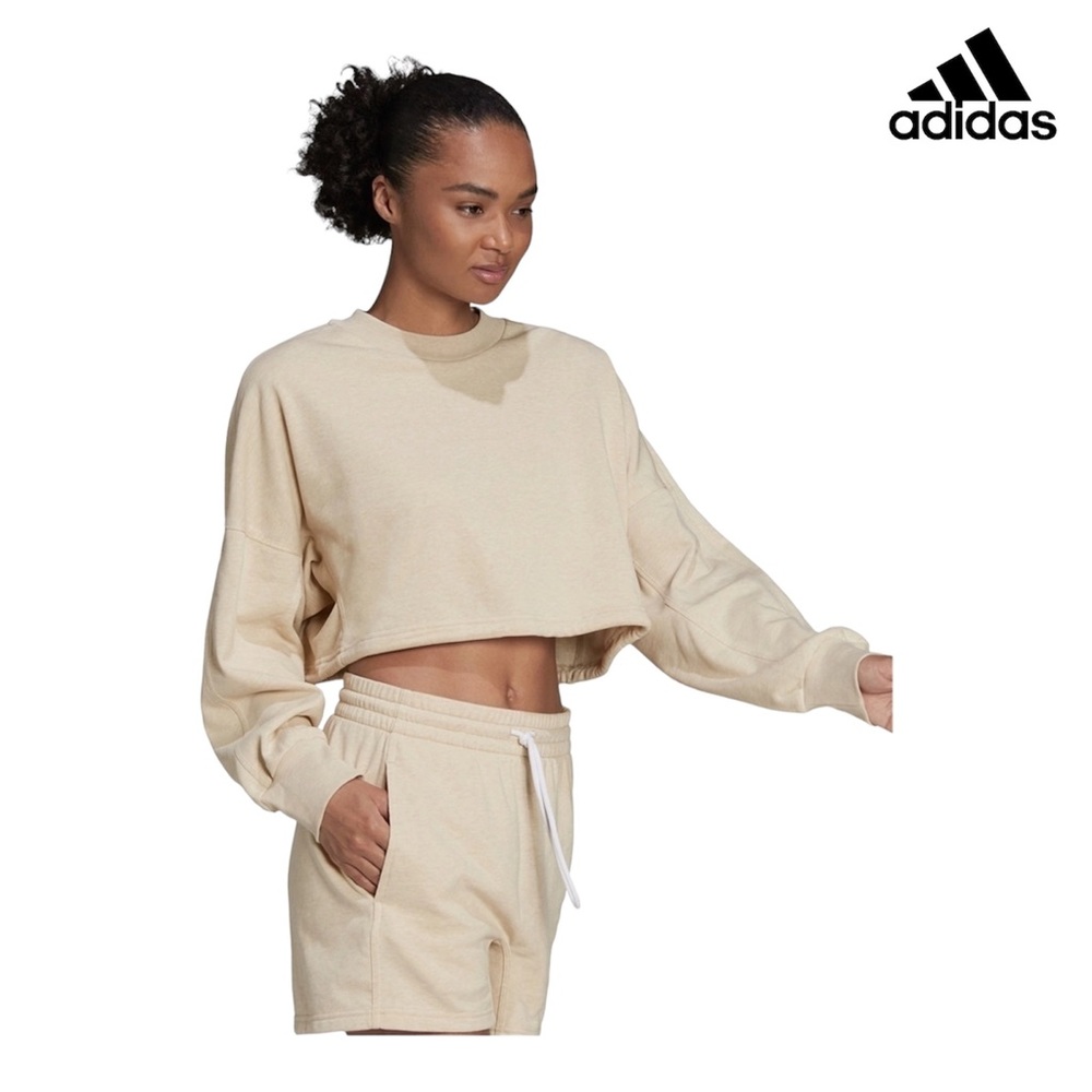 NWT Women’s adidas Sportswear Studio Lounge Summer Crew Sweatshirt - Picture 2 of 12